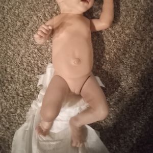 Full body vinyl baby doll with outfit binky and bottle new
